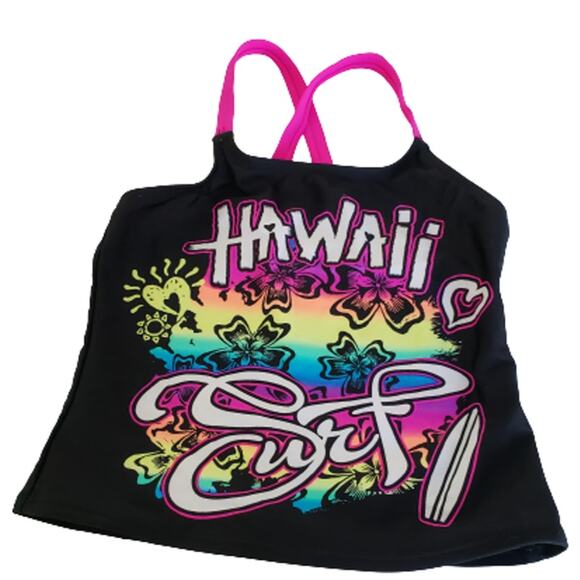 2 FOR $5 SALE Girl's Ocean Pacific Pink And Black Tankini Set Size XS - Picture 2 of 10